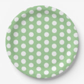 Pastel groen en wit Polka Dot Pasen Papieren Bordje (Voorkant)