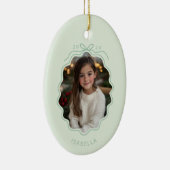 Pastel Groen Foto Eenvoudige Boog Ornament (Rechts)