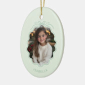 Pastel Groen Foto Eenvoudige Boog Ornament (Links)