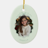 Pastel Groen Foto Eenvoudige Boog Ornament (Voorkant)