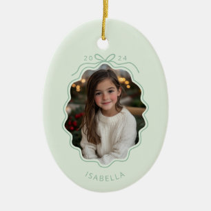 Pastel Groen Foto Eenvoudige Boog Ornament