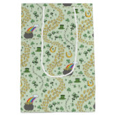 Pastel Groen Geluk & Vreugde St Patricks Dag Whims Medium Cadeauzakje (Achterkant)