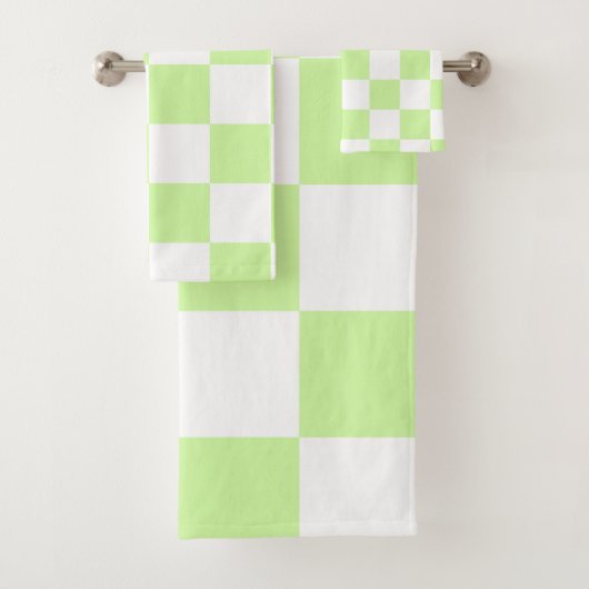 Pastel groen geruit gingham patroon bad handdoek (Insitu)