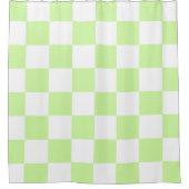 Pastel groen geruit gingham patroon douchegordijn (Voorkant)