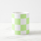 Pastel groen geruit gingham patroon koffiemok (Center)