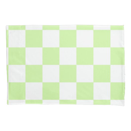 Pastel groen geruit gingham patroon kussensloop (Voorkant)