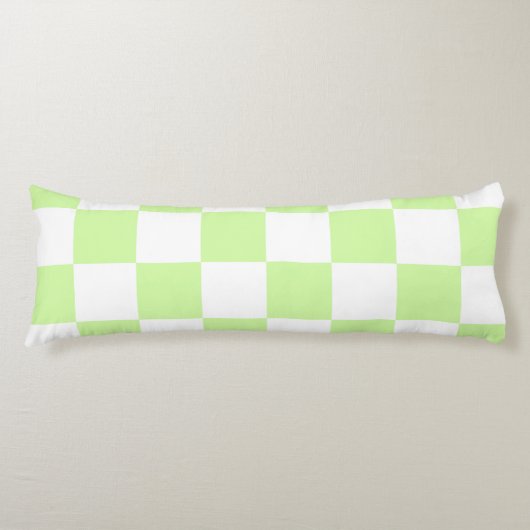 Pastel groen geruit gingham patroon lichaamskussen (Voorkant)