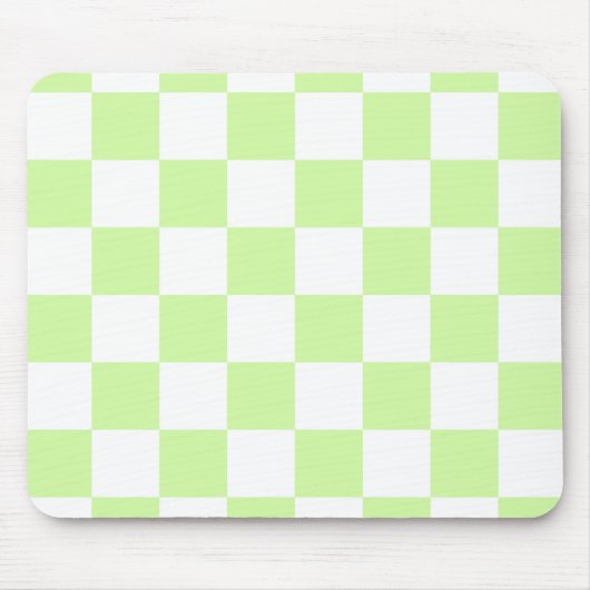 Pastel groen geruit gingham patroon muismat (Voorkant)
