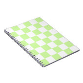 Pastel groen geruit gingham patroon notitieboek (Rechterzijde)