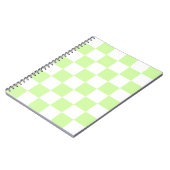 Pastel groen geruit gingham patroon notitieboek (Linkerzijde)