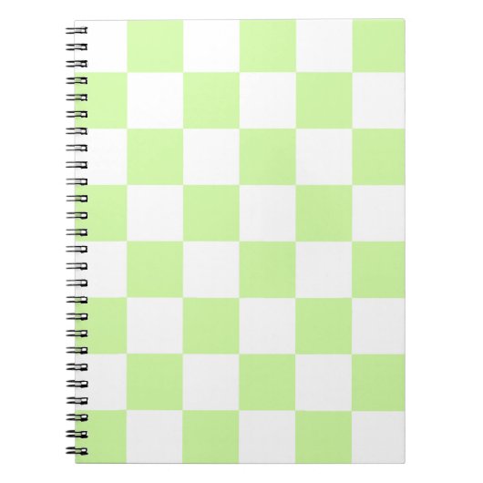 Pastel groen geruit gingham patroon notitieboek (Voorkant)
