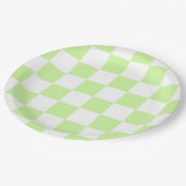 Pastel groen geruit gingham patroon papieren bordje (Gekanteld)