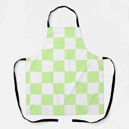 Pastel groen geruit gingham patroon schort (Voorkant)