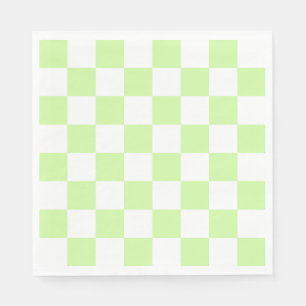 Pastel groen geruit gingham patroon servet