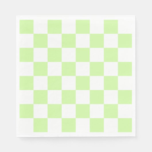 Pastel groen geruit gingham patroon servet (Voorkant)