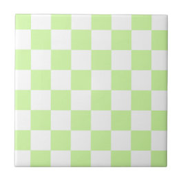 Pastel groen geruit gingham patroon tegeltje