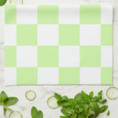 Pastel groen geruit gingham patroon theedoek (Gevouwen)