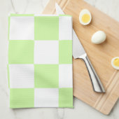 Pastel groen geruit gingham patroon theedoek (Quarter Fold)