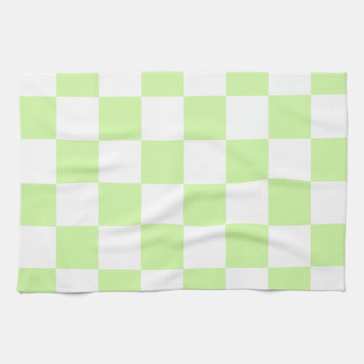 Pastel groen geruit gingham patroon theedoek (Horizontaal)