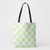 Pastel groen geruit gingham patroon tote bag (Voorkant)