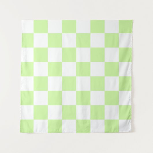 Pastel groen geruit gingham patroon wandkleed (Voorkant (horizontaal))