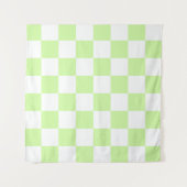 Pastel groen geruit gingham patroon wandkleed (Voorkant)