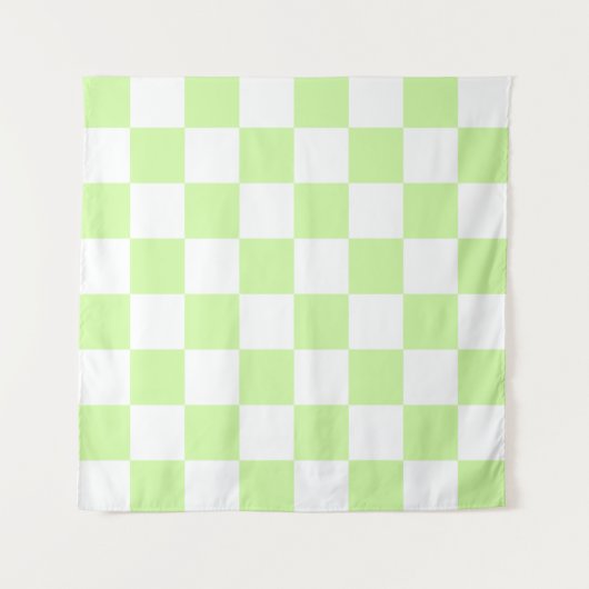 Pastel groen geruit gingham patroon wandkleed (Voorkant)