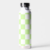 Pastel groen geruit gingham patroon waterfles (Links)