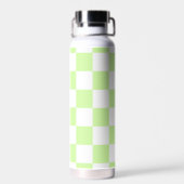 Pastel groen geruit gingham patroon waterfles (Achterkant)