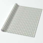 Pastel groen gingham patroon cadeaupapier (Uitgerold)