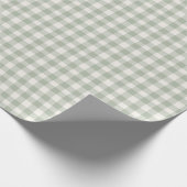 Pastel groen gingham patroon cadeaupapier (Hoek)
