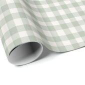 Pastel groen gingham patroon cadeaupapier (Rol Hoek)