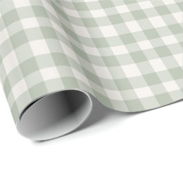 Pastel groen gingham patroon cadeaupapier