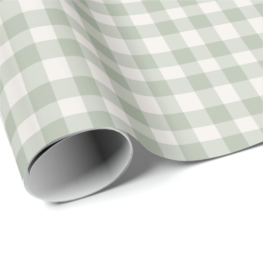 Pastel groen gingham patroon cadeaupapier (Rol Hoek)