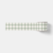 Pastel groen gingham patroon grosgrain lint (Voorkant)