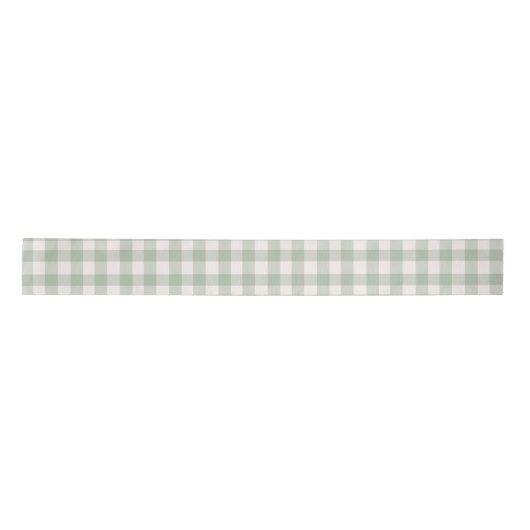 Pastel groen gingham patroon satijnen lint (Voorkant)