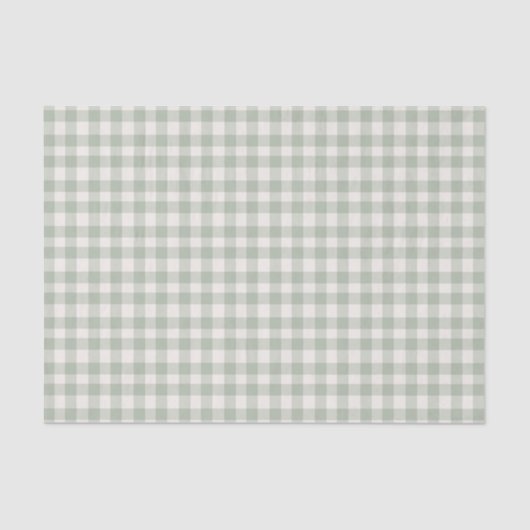 Pastel groen gingham patroon tissuepapier (Voorkant)