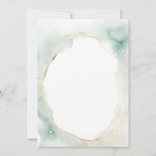 Pastel Groen Goud Kruis Doopsel Doop Kaart (Achterkant)