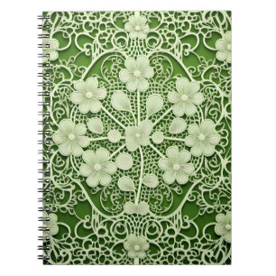PASTEL GROEN INGEWIKKELDE KANT LOOK IERSE PATROON NOTITIEBOEK