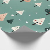 Pastel Groen Kerst Verpakking Papier (Hoek)