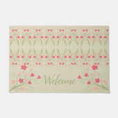 Pastel groen met bloemen deurmat (Voorkant)