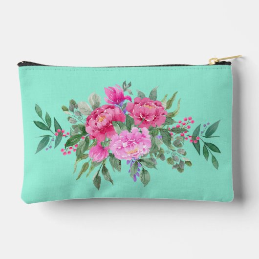 Pastel Groen met Roze Rozen Etui (Achterkant)