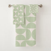 Pastel groen midden eeuw modern patroon bad handdoek (Insitu)