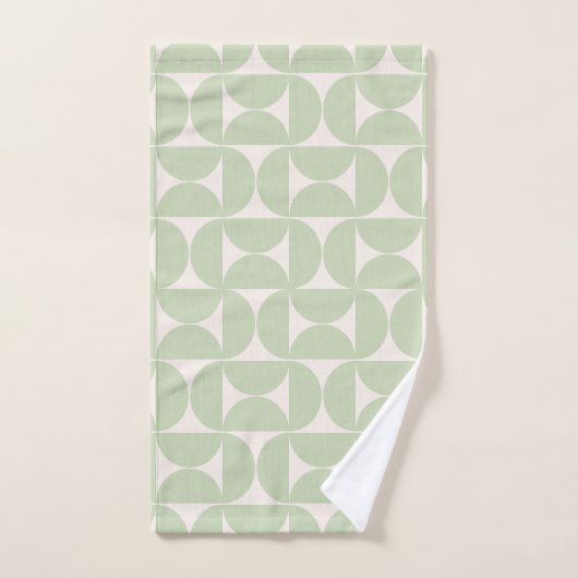 Pastel groen midden eeuw modern patroon bad handdoek (Handdoek)