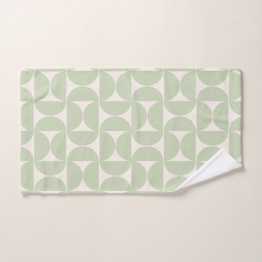 Pastel groen midden eeuw modern patroon bad handdoek (Handdoek)