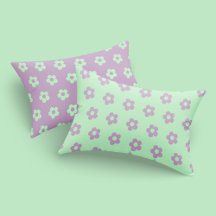 Pastel Groen Paarse Girly Omkeerbare Bloemenprint