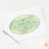 Pastel Groen Product Label Goud Lijst met Logo (Envelop)