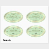 Pastel Groen Product Label Goud Lijst met Logo (Vel)