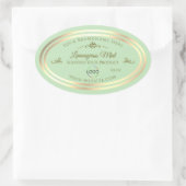 Pastel Groen Product Label Goud Lijst met Logo (Tas)