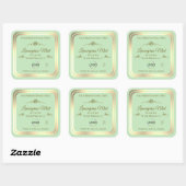 Pastel Groen Product Label Goud Lijst met Logo (Vel)